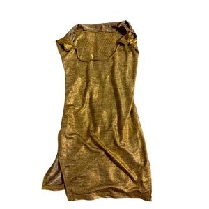 Shiny gold mini dress
